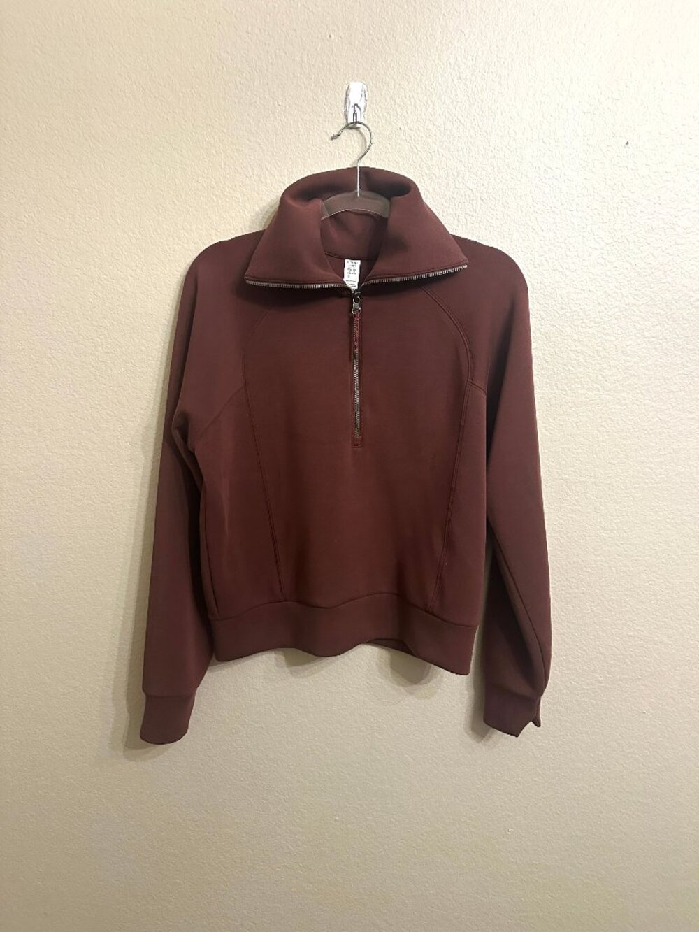 SPANX AirEssentials Half-Zip Pullover Espresso Brown Luxe Athleisure - Picture 2 of 5